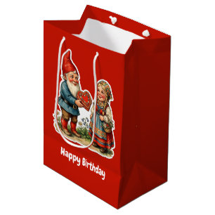 Vintage Scarp Picture - GARDEN GNOMES 42 Medium Gift Bag
