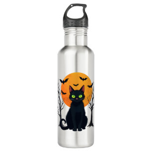 Vintage Scary Christmas Cat Costume Retro Cat Moon 710 Ml Water Bottle
