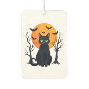 Vintage Scary Christmas Cat Costume Retro Cat Moon Car Air Freshener