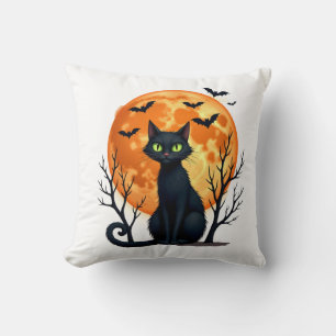 Vintage Scary Christmas Cat Costume Retro Cat Moon Cushion