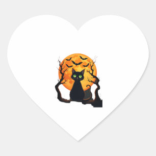 Vintage Scary Christmas Cat Costume Retro Cat Moon Heart Sticker