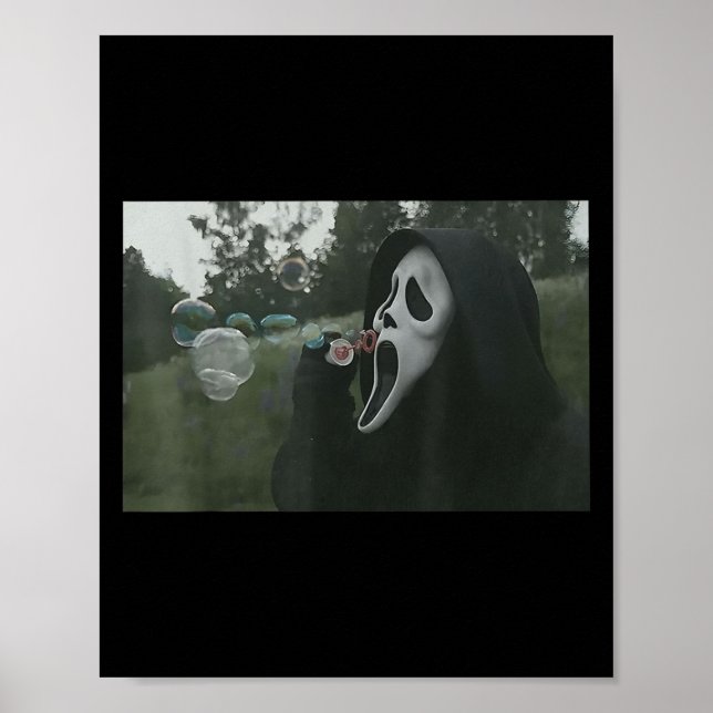 Vintage Scary Face Horror Poster Halloween  (Front)