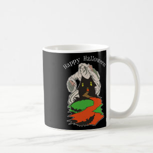 Vintage Scary Ghost Hovering Over A Spooky Haunted Coffee Mug