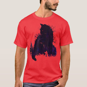 Vintage Scary Halloween Black Cat Costume  T-Shirt