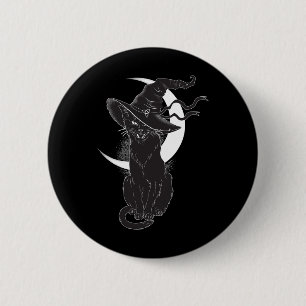 Vintage Scary Halloween Black Cat Costume Witch Ha 6 Cm Round Badge