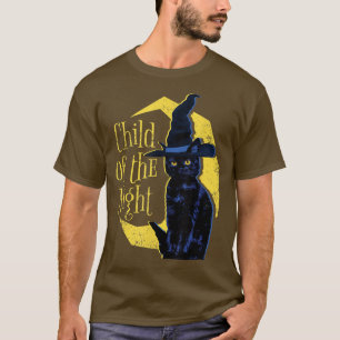 Vintage Scary Halloween Black Cat Costume Witch Ha T-Shirt