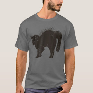 Vintage Scary Halloween Black Cat T-Shirt