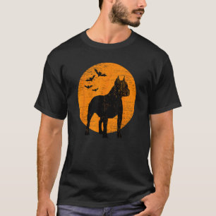 Vintage Scary Halloween Pitbull Costume Retro Moon T-Shirt