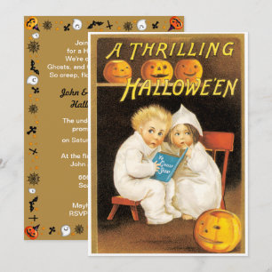 Vintage Scary Halloween Stories Invitation