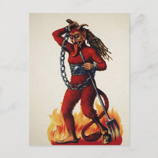 Vintage Scary Krampus Postcard (Front)