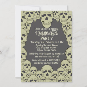 Vintage Scary Skull Halloween party Invitation