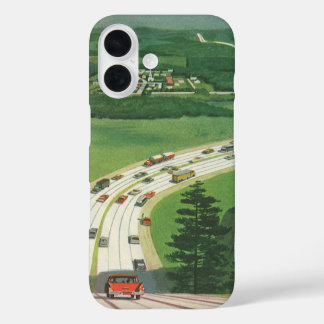 Vintage Scenic American Highways, Cars Road Trip iPhone 16 Case