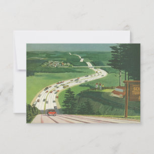 Vintage Scenic American Highways Change of Address Invitation