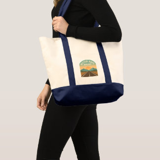 Vintage Scenic Highway & Sunrise Aesthetic Tote Bag