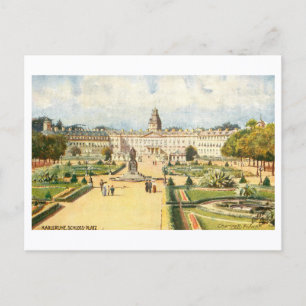 Vintage Schloss in Karlsruhe, Germany Postcard