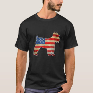 Vintage Schnauzer Dog American Flag 4Th Of July T-Shirt