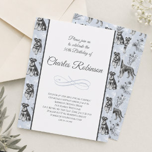 Vintage Schnauzer Lover Birthday Party Invitation