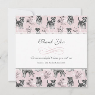 Vintage Schnauzer Lover Birthday Party Thank You Card