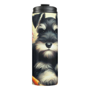 Vintage Schnauzer Painting Thermal Tumbler