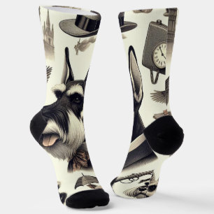 Vintage Schnauzer Seamless Socks