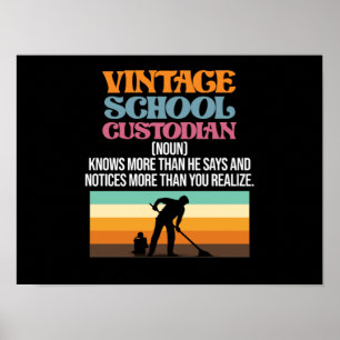 Vintage School Custodian Caretaker Janitor Support Poster