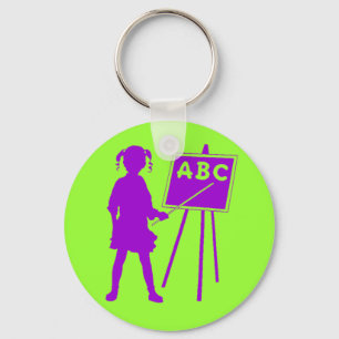 Vintage School Girl Key Ring