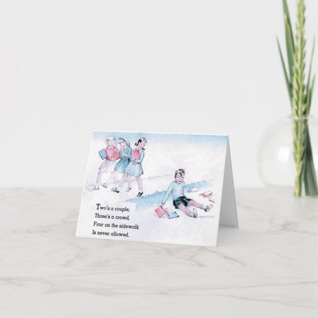 Vintage School Rhyme  Thank You Card (Front)