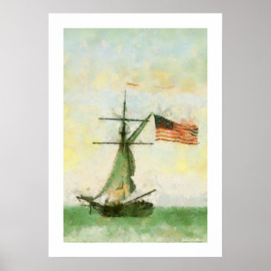 Vintage Schooner Artwork Print