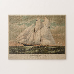 Vintage Schooner Yacht Illustration (1882) Jigsaw Puzzle