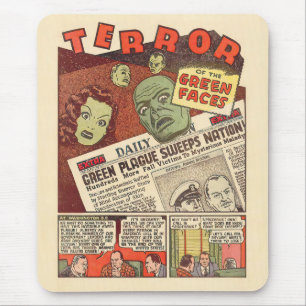 Vintage Sci-Fi Adventure Terror of the Green Faces Mouse Mat