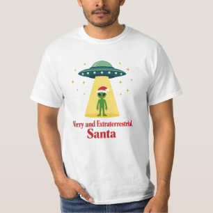 Vintage Sci Fi Alien Christmas UFO For Santa Fans T-Shirt