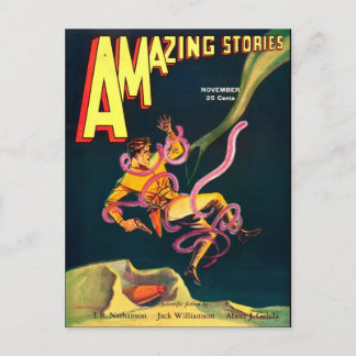 Vintage Sci Fi book cover art Postcard