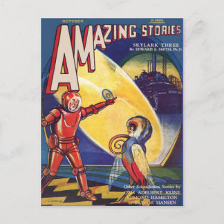 Vintage Sci Fi book cover art Strance creatures Postcard
