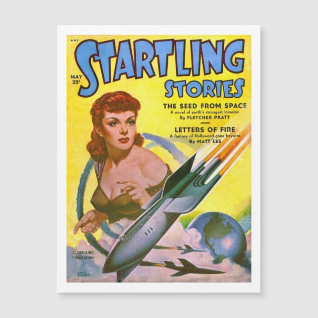 Vintage Sci Fi Comic Startling Stories Postcard (Front)
