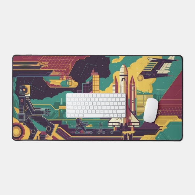 Vintage Sci-Fi Dream Desk Mat (Keyboard & Mouse)