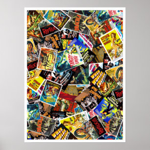 Vintage Sci-Fi & Horror Movie Poster Collage