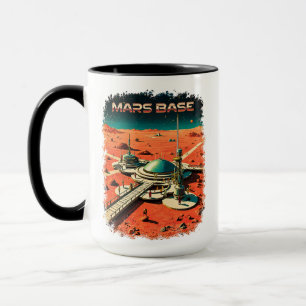 Vintage Sci-Fi Mars Base Exploration Mug