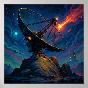 Vintage Sci-Fi Movie Poster Canvas Wall Art