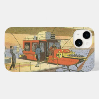 Vintage Science Fiction Aeroplane Helicopter Limo Case-Mate iPhone 14 Case