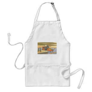 Vintage Science Fiction Aeroplane Helicopter Limo Standard Apron