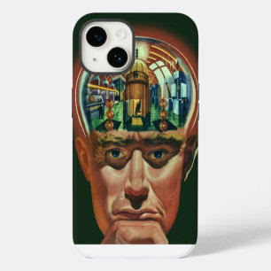 Vintage Science Fiction, Alien Brain in Laboratory iPhone 14 Case