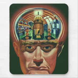 Vintage Science Fiction, Alien Brain in Laboratory Mouse Mat