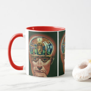 Vintage Science Fiction, Alien Brain in Laboratory Mug