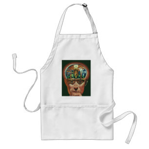 Vintage Science Fiction, Alien Brain in Laboratory Standard Apron