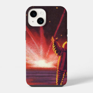 Vintage Science Fiction Alien Red Planet Explosion iPhone 14 Case