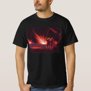Vintage Science Fiction Alien Red Planet Explosion T-Shirt