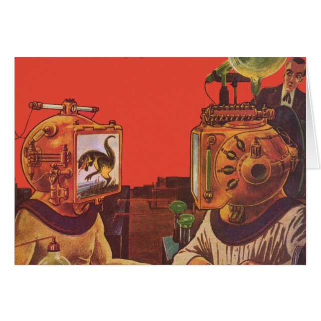 Vintage Science Fiction, Alien Steam Punk Helmets (Front Horizontal)