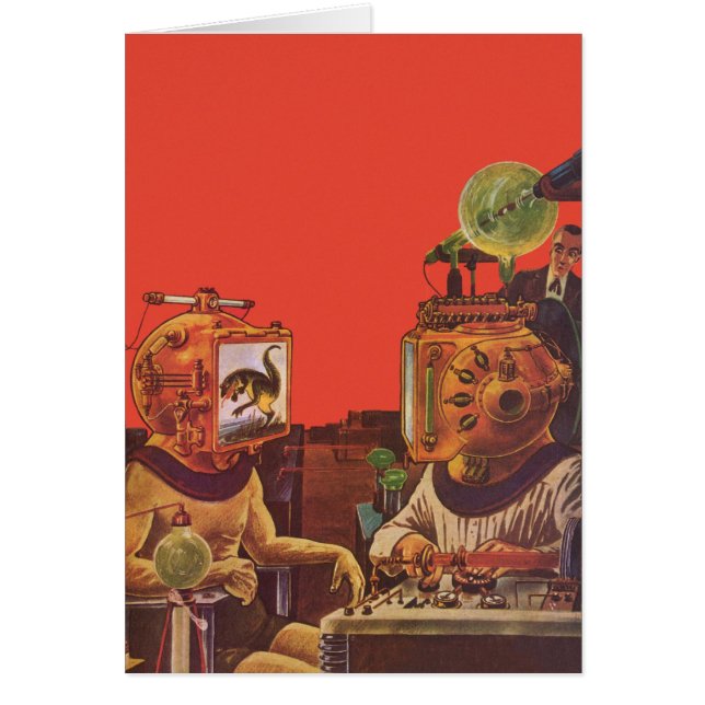 Vintage Science Fiction, Alien Steam Punk Helmets (Front)