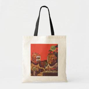 Vintage Science Fiction, Alien Steam Punk Helmets Tote Bag