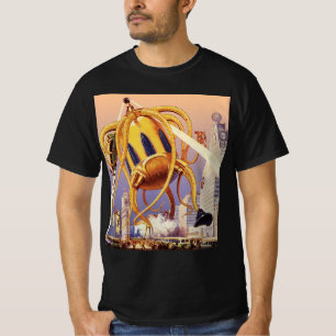 Vintage Science Fiction Alien War Invasion Octopus T-Shirt